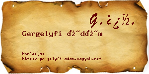 Gergelyfi Ádám névjegykártya